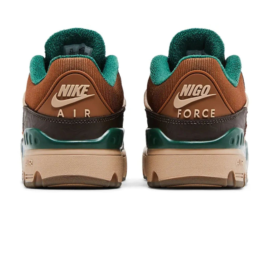 Nigo x Nike Air Force 3 Low 'Baroque Brown Fir' — UK 3 | EU 35.5 | US 3.5 — Top View