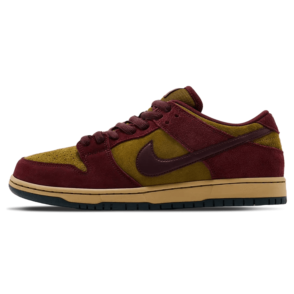 Nike Dunk Low SB 'Dark Team Red Olive Flak' — UK 3 | EU 35.5 | US 3.5 — Front View