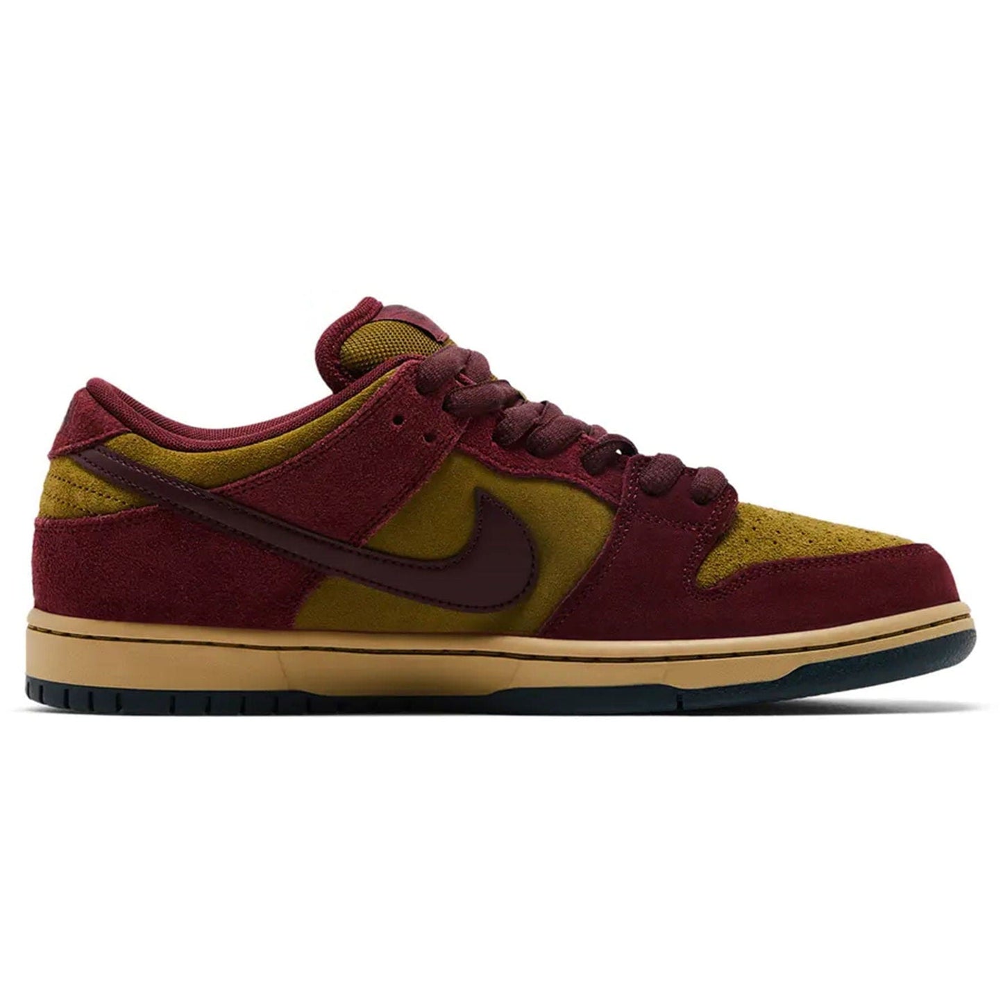 Nike Dunk Low SB 'Dark Team Red Olive Flak' — UK 3 | EU 35.5 | US 3.5 — Side View