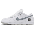 Nike Dunk Low SB x Supreme 'White Metallic Silver' — UK 3 | EU 35.5 | US 3.5 — Front View