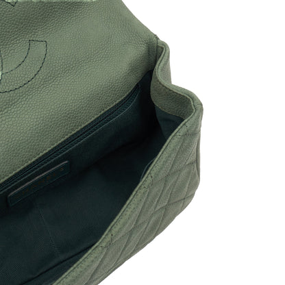 Chanel Cross Body Flap Bag in Green, Nubuck — Alternate View 20