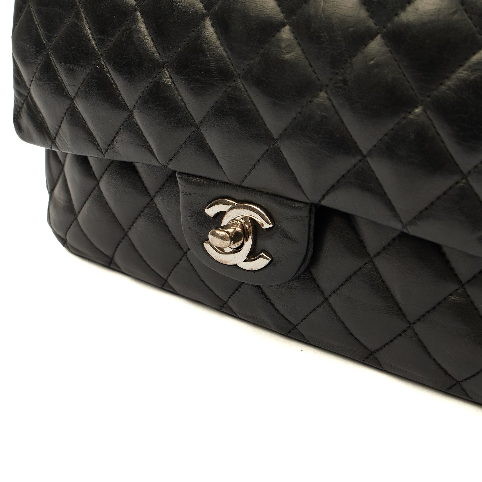 Chanel Cross Body Classic Double Flap - Medium in Black, Calfskin Leather — Alternate View 15