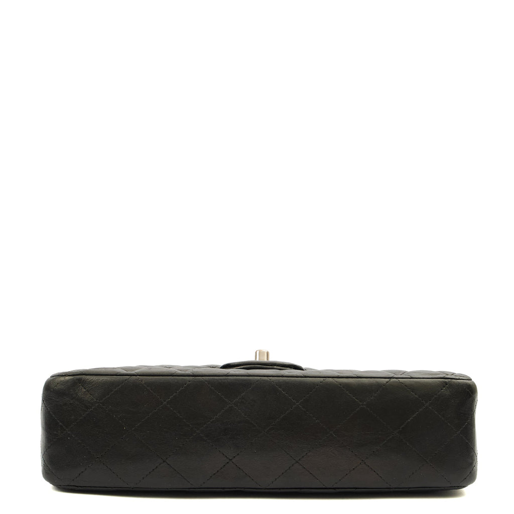 Chanel Cross Body Classic Double Flap - Medium in Black, Calfskin Leather — Top View