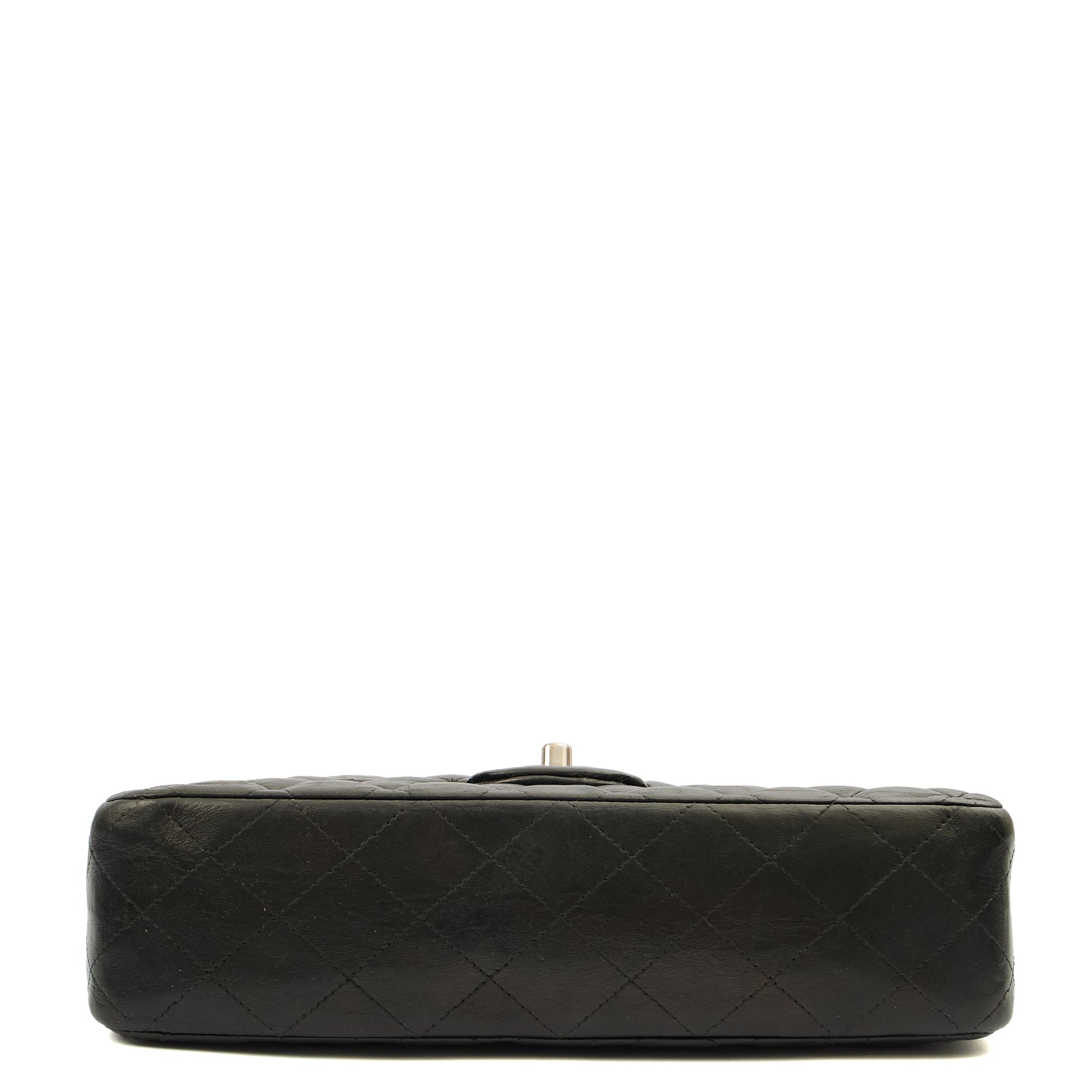 Chanel Cross Body Classic Double Flap - Medium in Black, Calfskin Leather — Top View