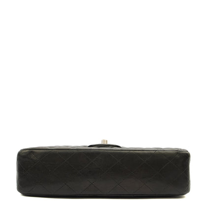 Chanel Cross Body Classic Double Flap - Medium in Black, Calfskin Leather — Top View