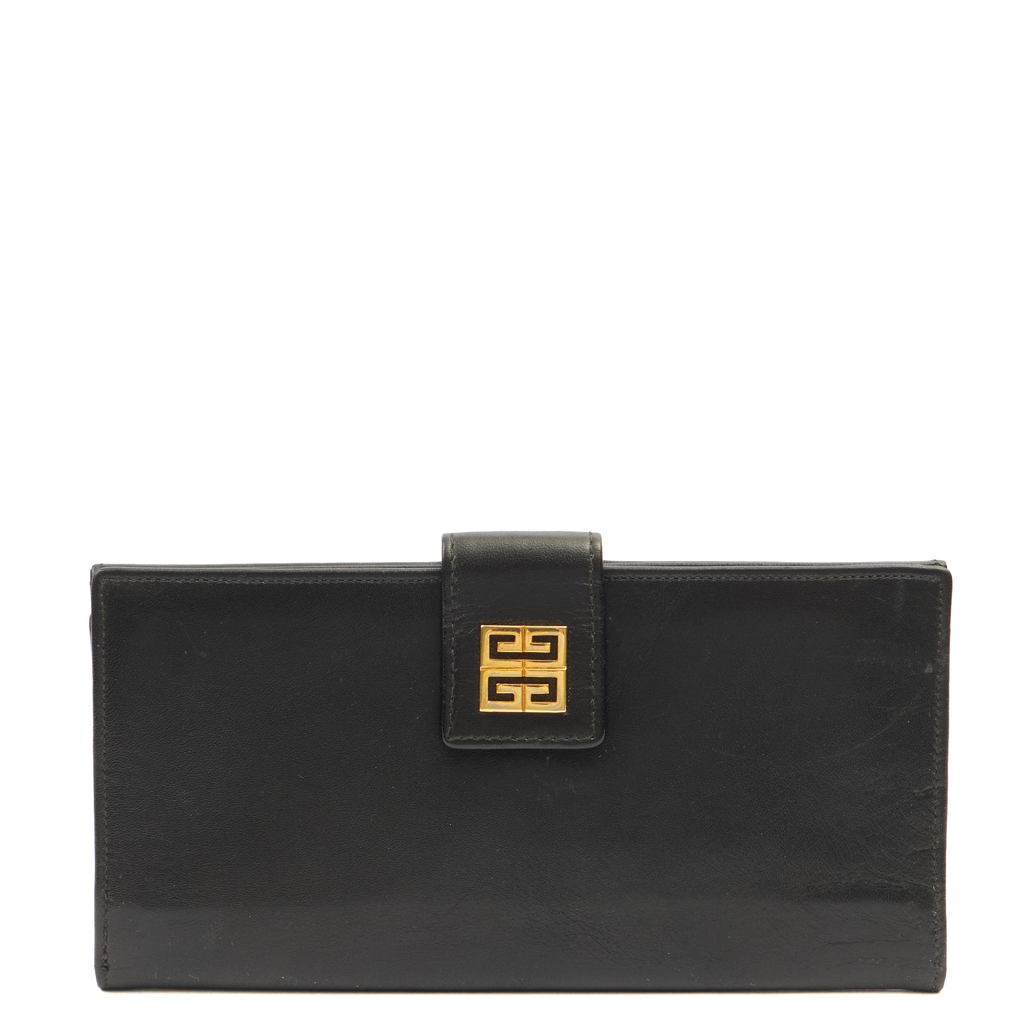 Givenchy Wallet Wallet in Black, Box Calfskin — Front View