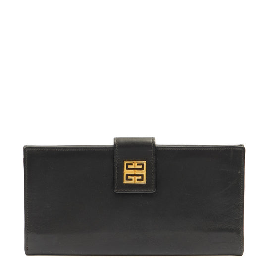 Givenchy Wallet Wallet in Black, Box Calfskin — Front View