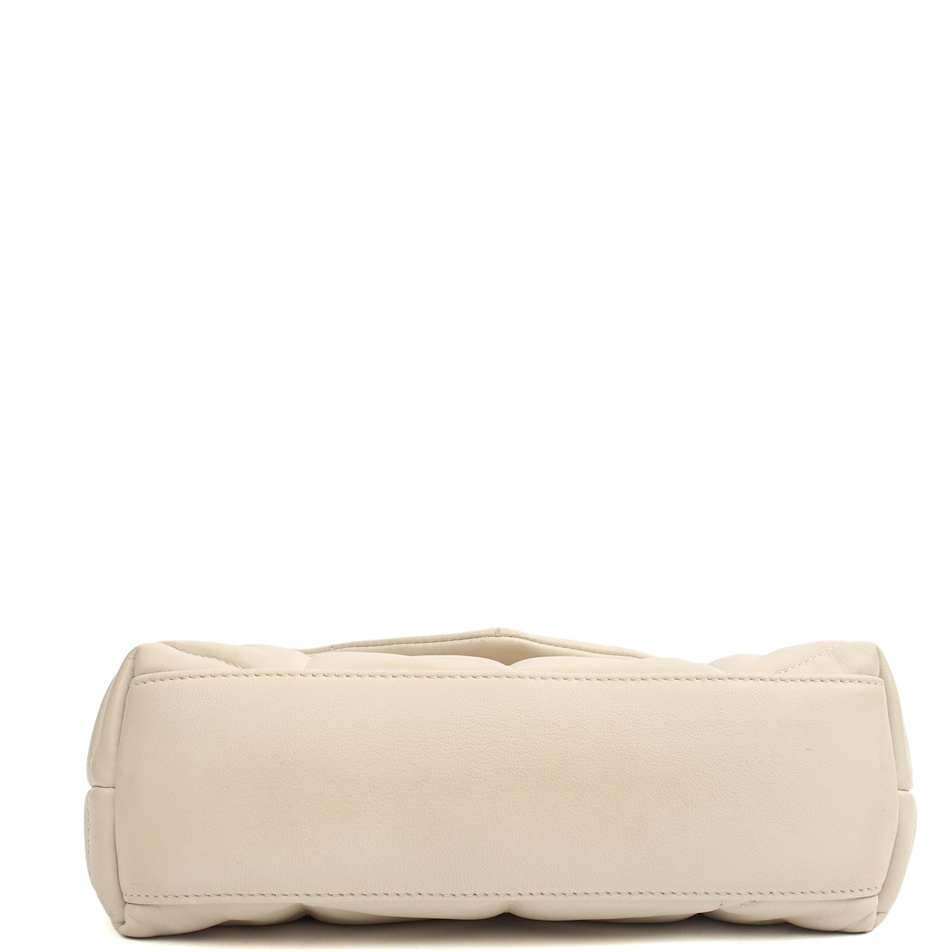 Saint Laurent Cross Body Puffer - Toy in Cream, Leather — Top View