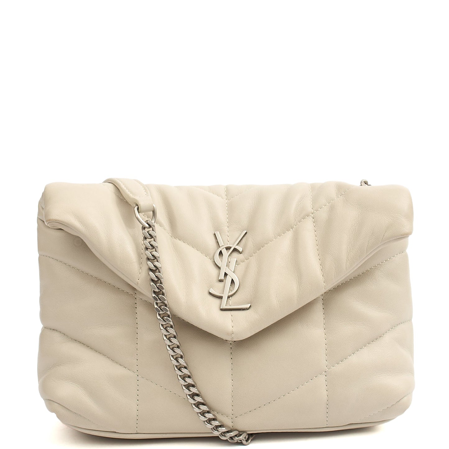 Saint Laurent Cross Body Puffer - Toy in Cream, Leather — Alternate View 13