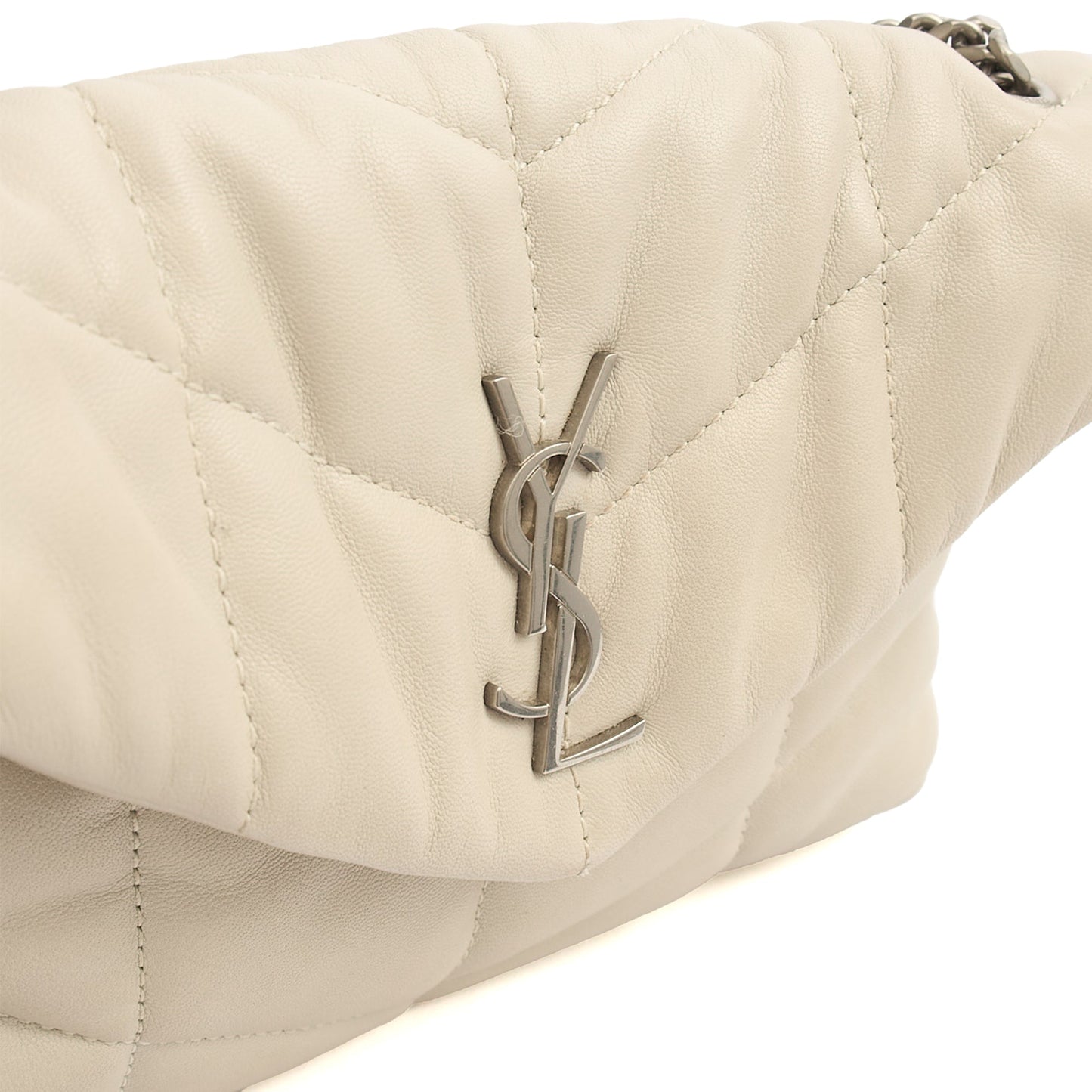 Saint Laurent Cross Body Puffer - Toy in Cream, Leather — Alternate View 18