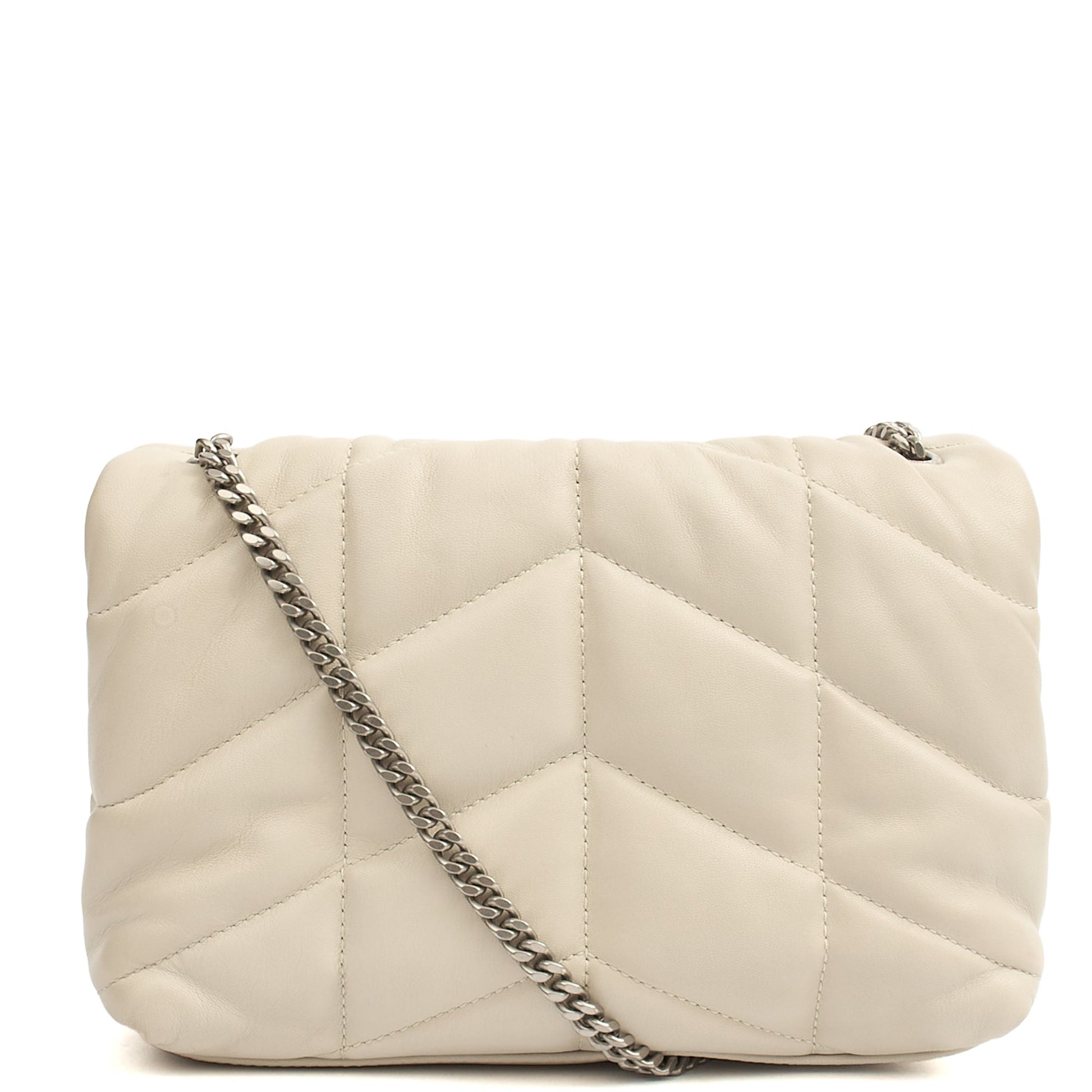 Saint Laurent Cross Body Puffer - Toy in Cream, Leather — Alternate View 9