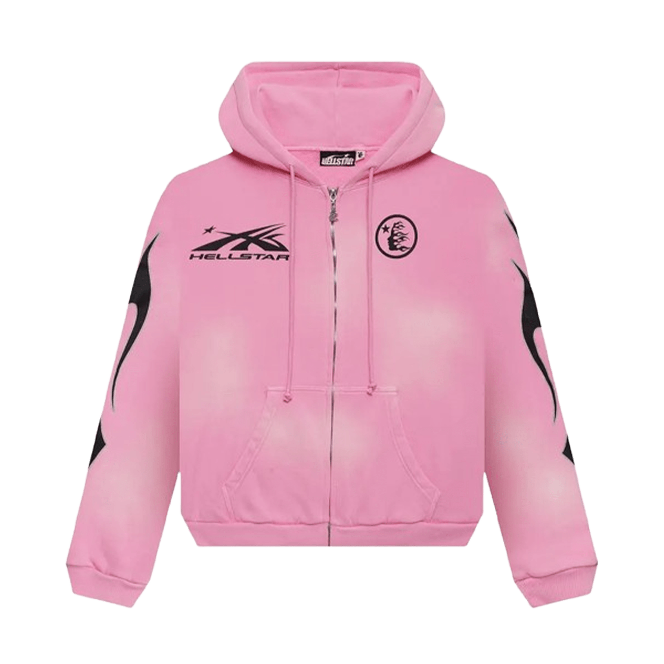 Hellstar x Complex Sports Flame Zip-Up 'Pink' — XXS — Front View