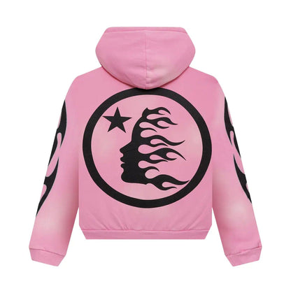 Hellstar x Complex Sports Flame Zip-Up 'Pink' — XXS — Side View