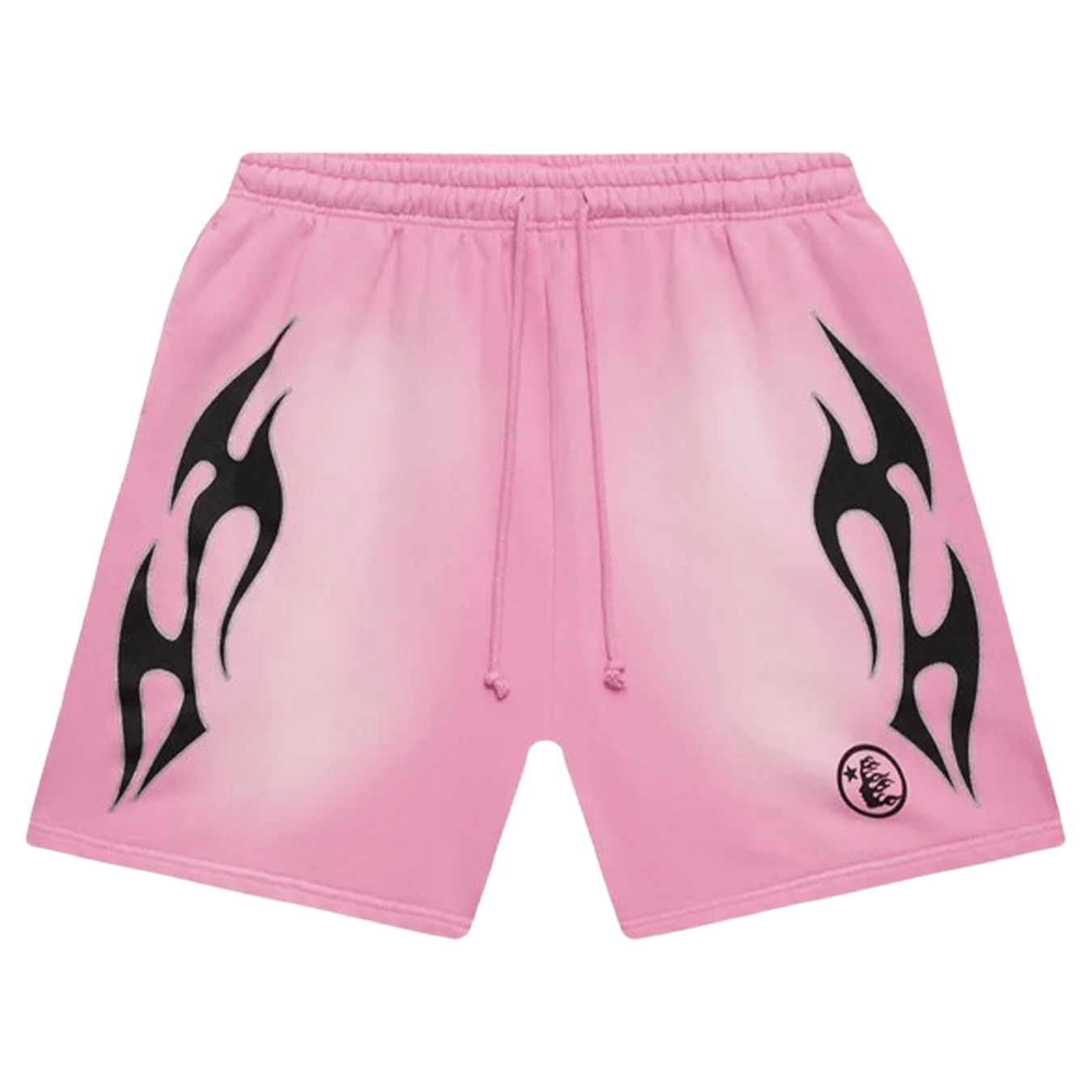 Hellstar x Complex Sports Flame Shorts 'Pink' — XXS — Front View