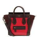 Celine Mini Bag Luggage - Nano in Red, Python Leather — Front View