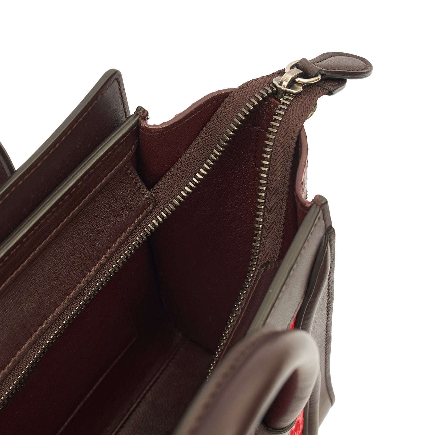 Celine Mini Bag Luggage - Nano in Red, Python Leather — Detail View