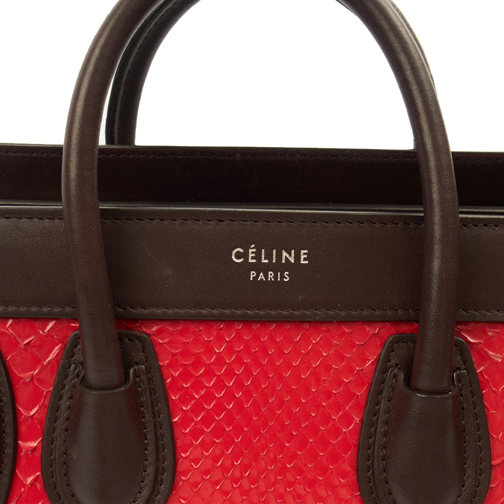 Celine Mini Bag Luggage - Nano in Red, Python Leather — Lifestyle View
