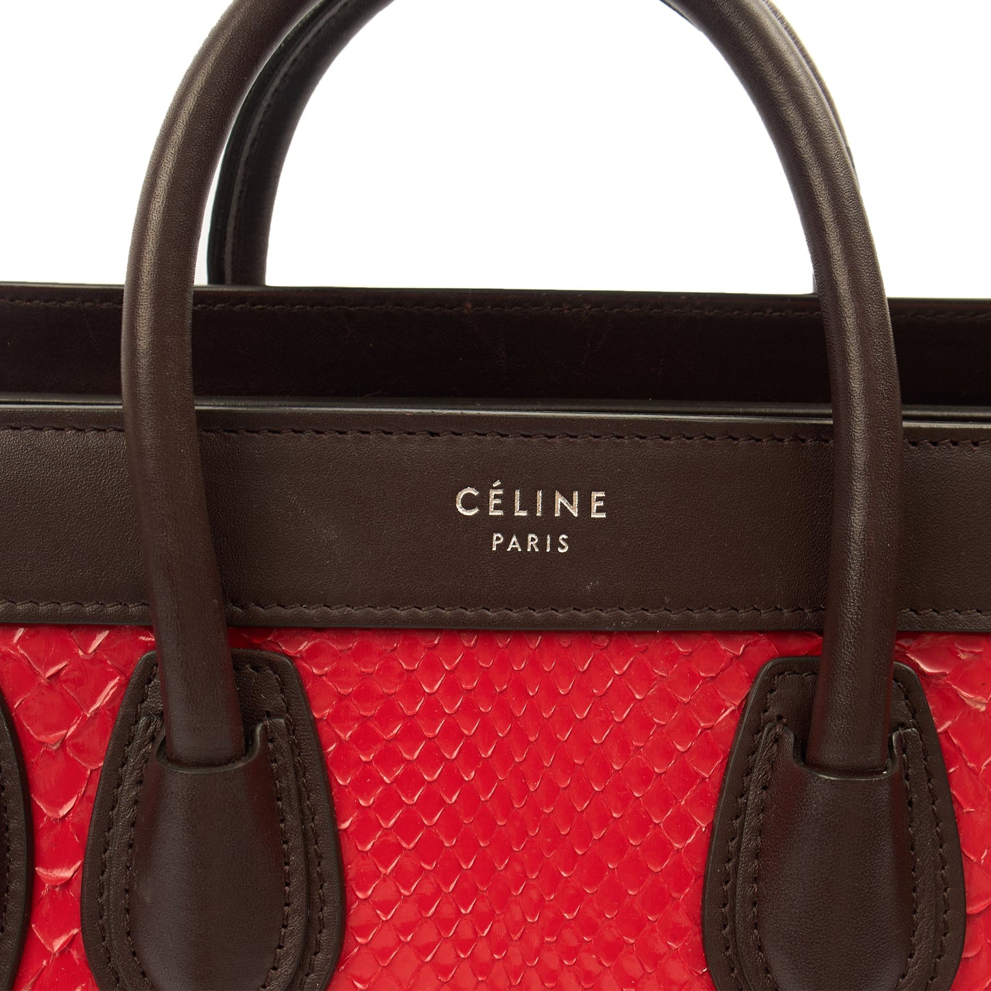 Celine Mini Bag Luggage - Nano in Red, Python Leather — Lifestyle View
