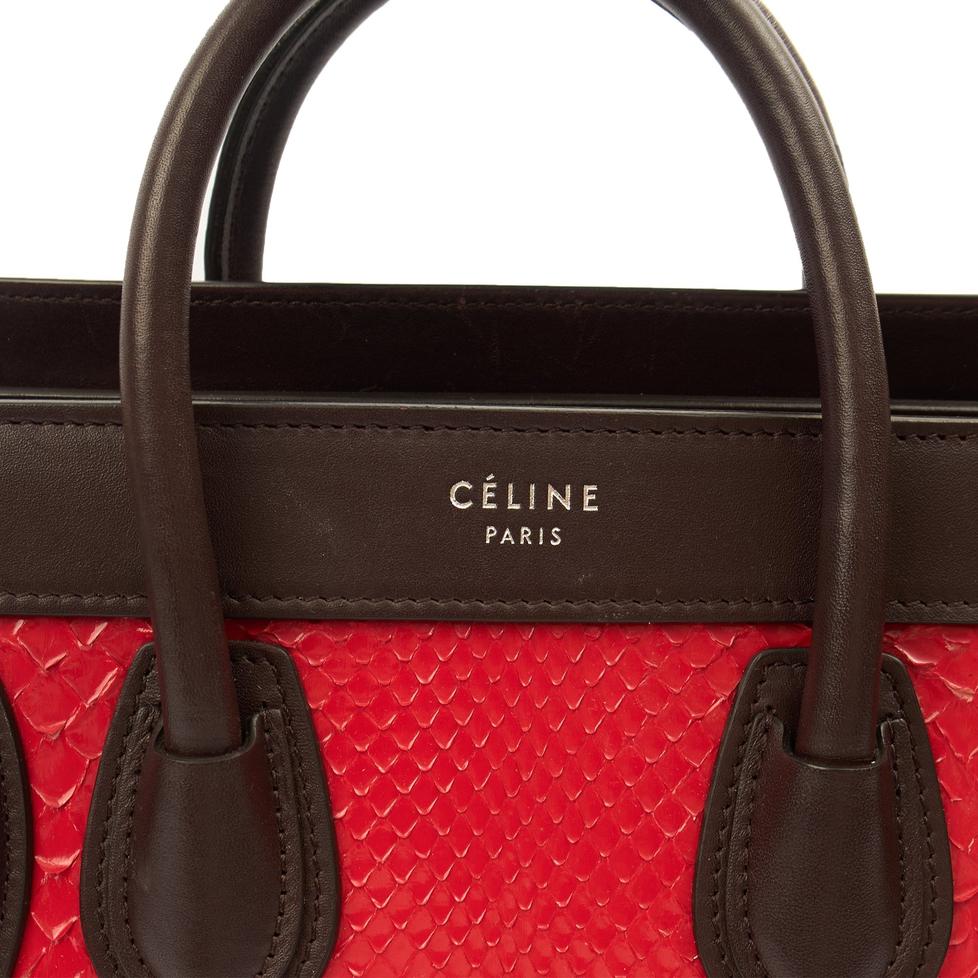 Celine Mini Bag Luggage - Nano in Red, Python Leather — Lifestyle View