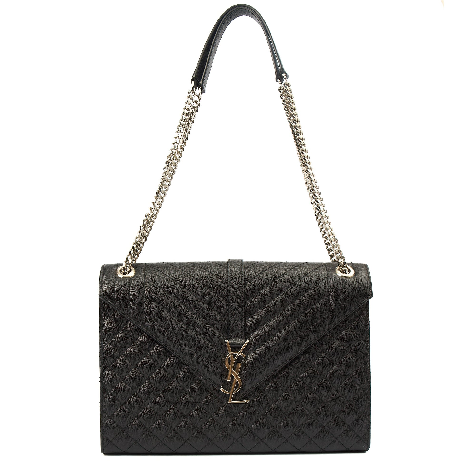 Saint Laurent Shoulder Bag Envelope - Large in Black, Calfskin Leather — Alternate View 12