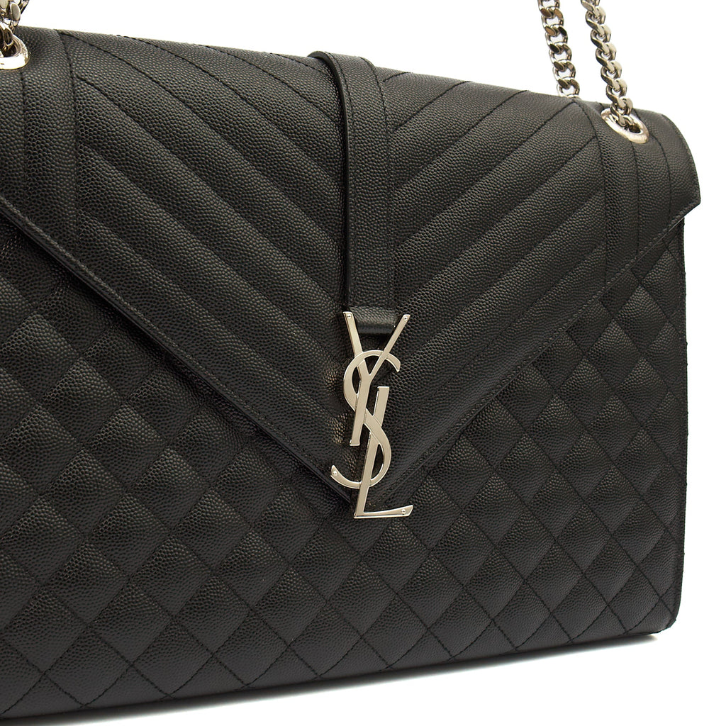 Saint Laurent Shoulder Bag Envelope - Large in Black, Calfskin Leather — Alternate View 16