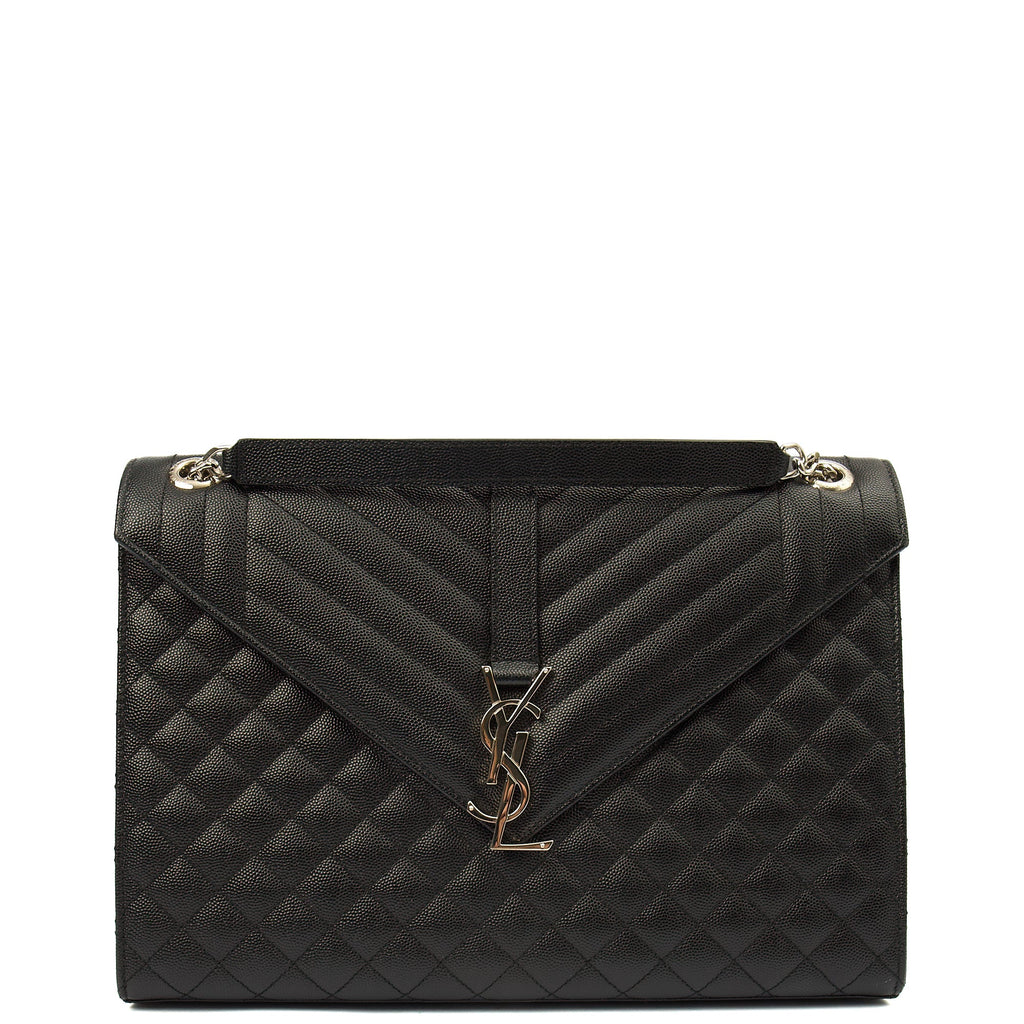 Saint Laurent Shoulder Bag Envelope - Large in Black, Calfskin Leather — Alternate View 11