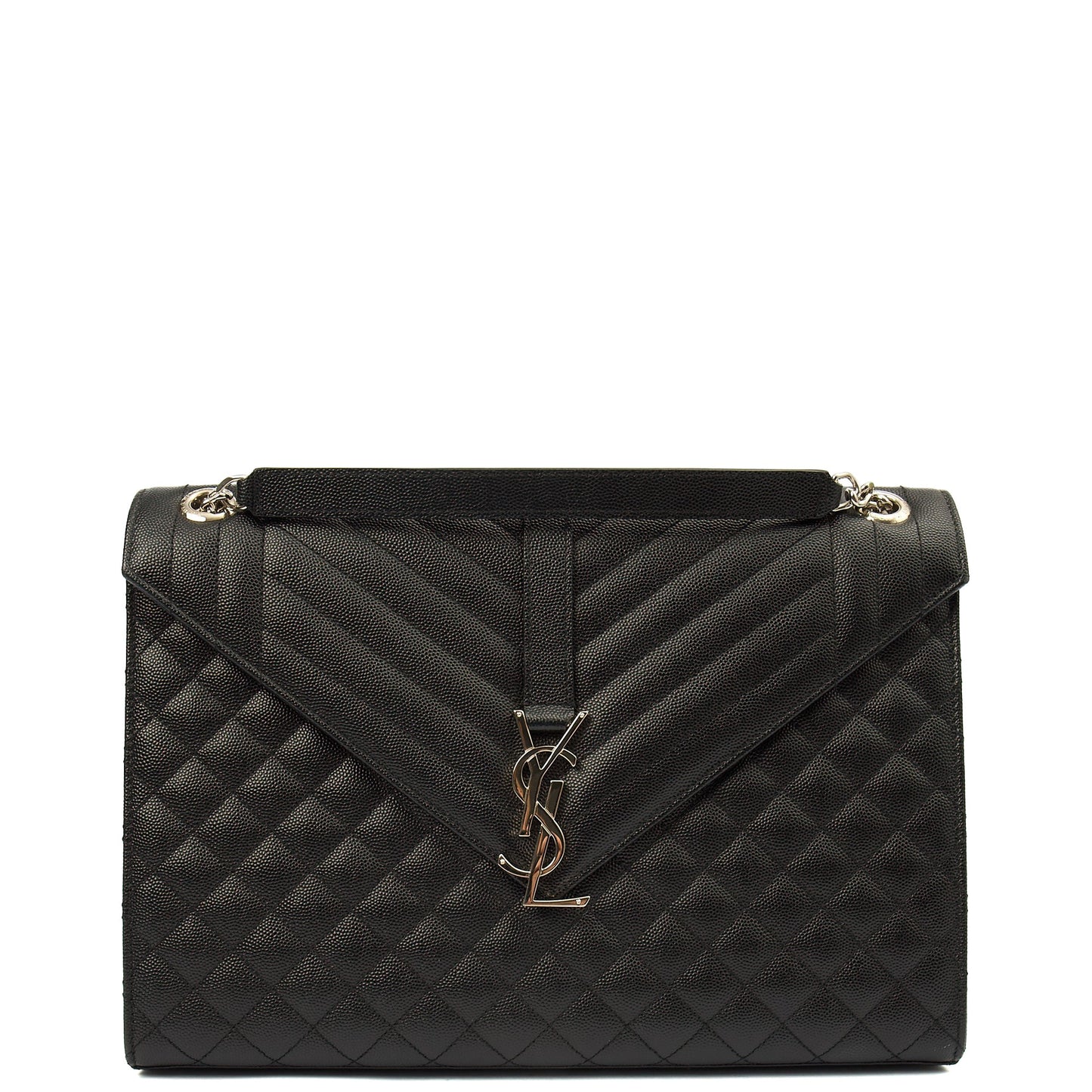 Saint Laurent Shoulder Bag Envelope - Large in Black, Calfskin Leather — Alternate View 11