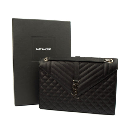 Saint Laurent Shoulder Bag Envelope - Large in Black, Calfskin Leather — Alternate View 20