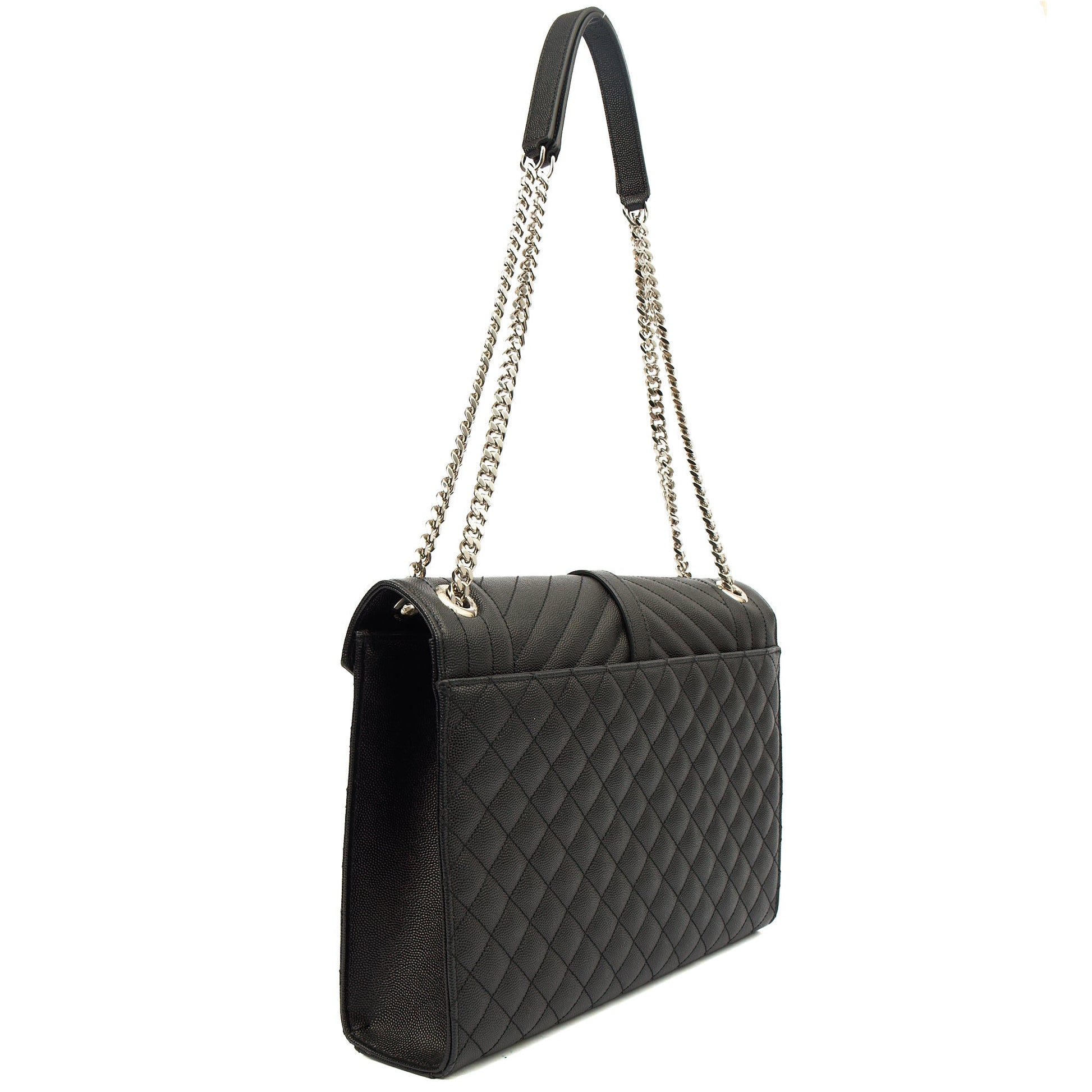 Saint Laurent Shoulder Bag Envelope - Large in Black, Calfskin Leather — Alternate View 13