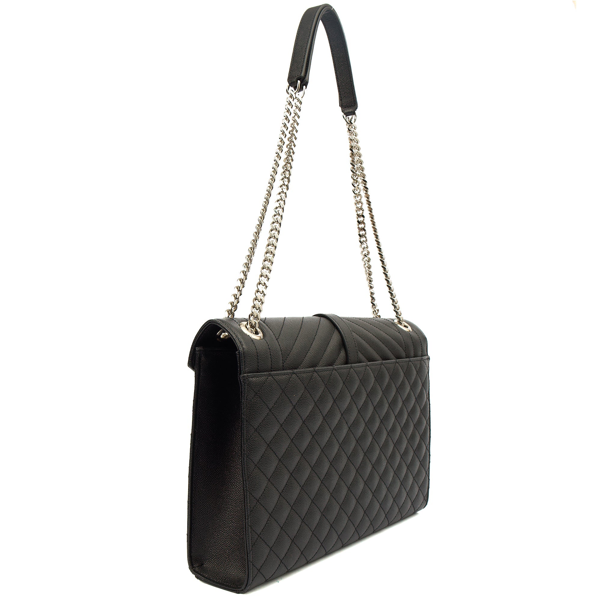 Saint Laurent Shoulder Bag Envelope - Large in Black, Calfskin Leather — Alternate View 13