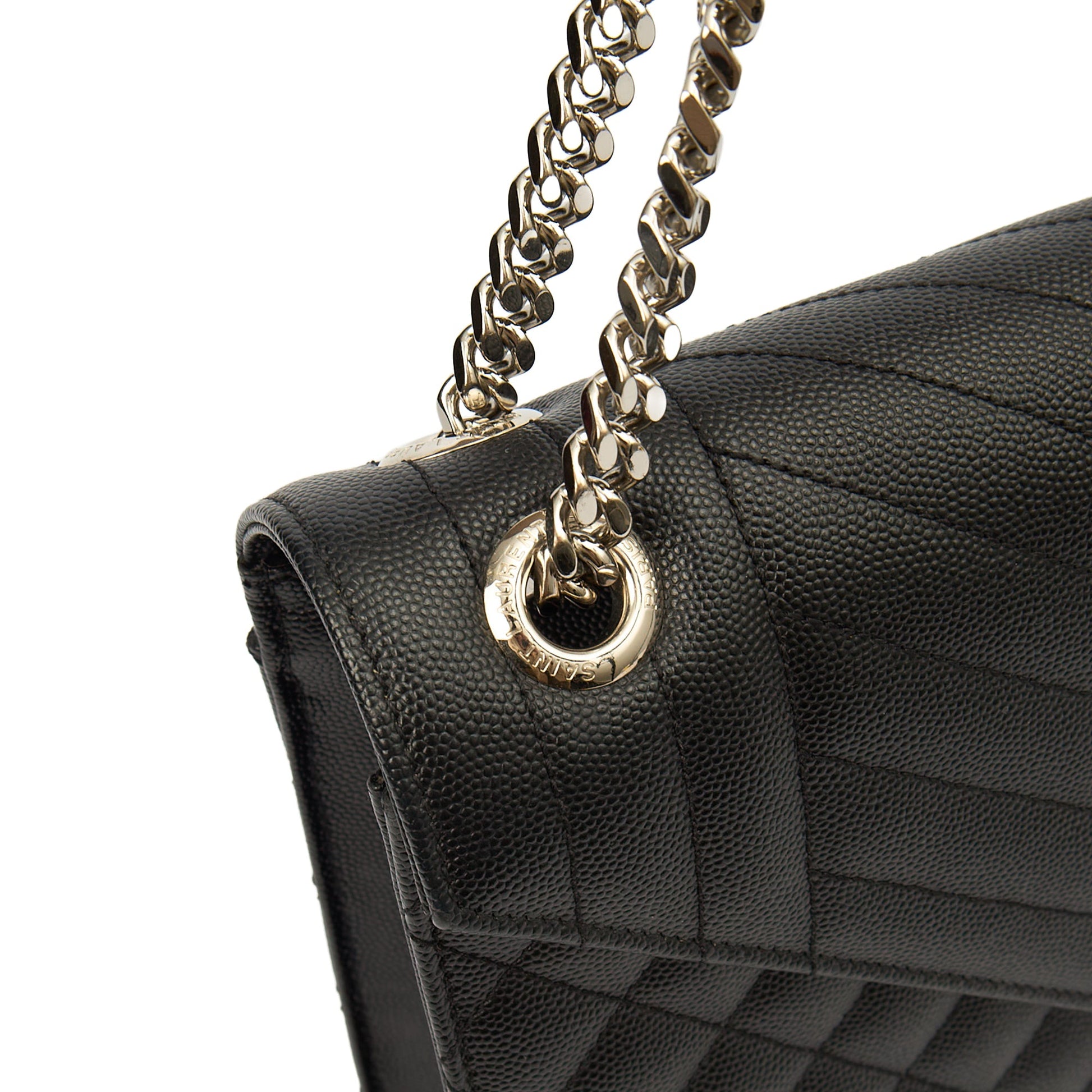 Saint Laurent Shoulder Bag Envelope - Large in Black, Calfskin Leather — Alternate View 7