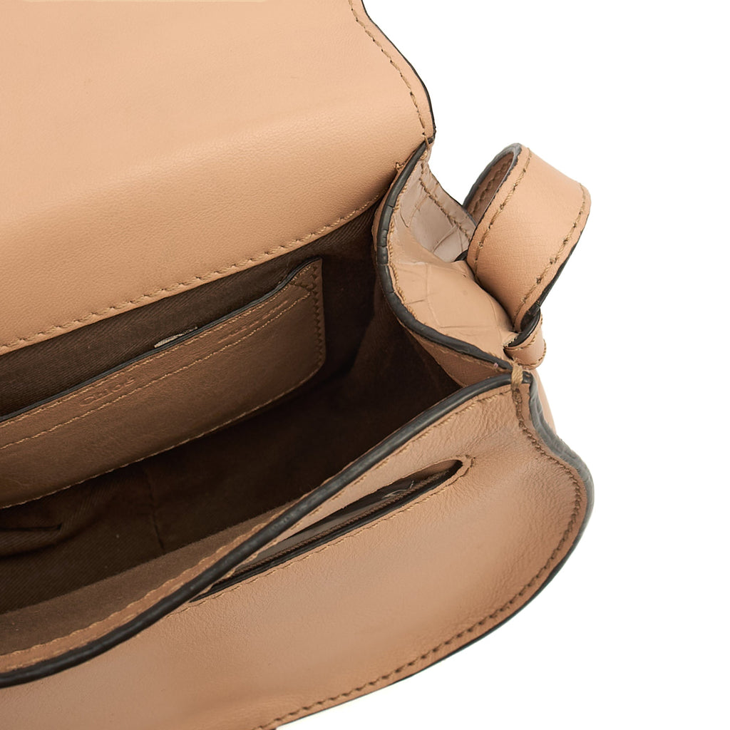 Chloe Cross Body Marcie - Small in Neutral, Exotic Effect Leather — Detail View