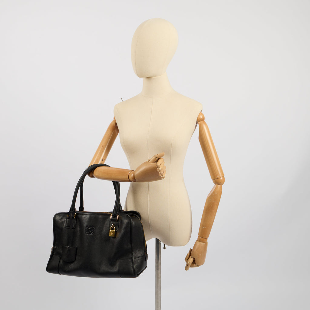 Loewe Tote Amazona 36 in Black, Leather — Side View