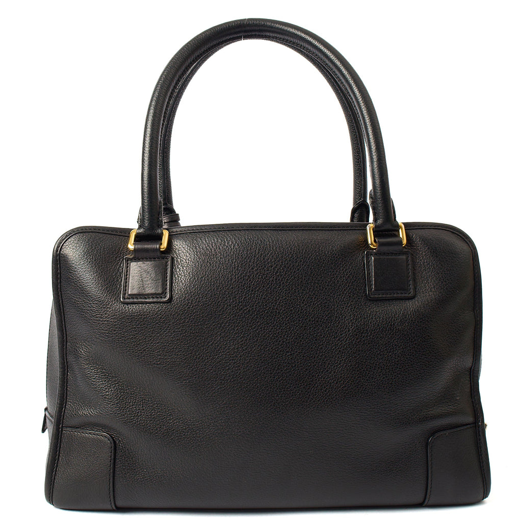 Loewe Tote Amazona 36 in Black, Leather — Top View
