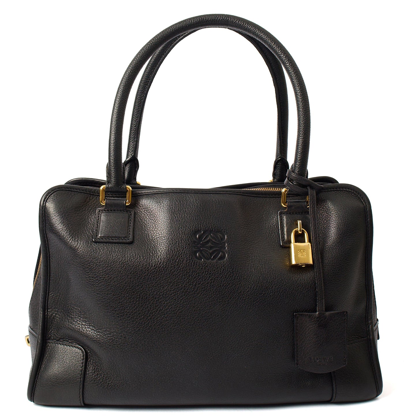 Loewe Tote Amazona 36 in Black, Leather — Front View