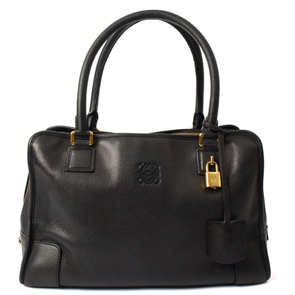 Loewe Tote Amazona 36 in Black, Leather — Front View