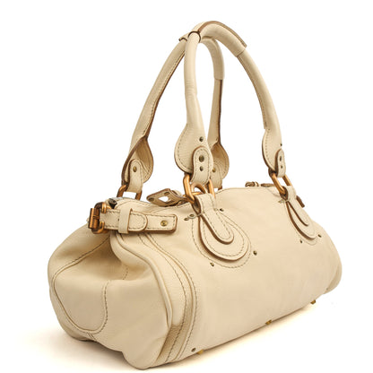 Chloe Shoulder Bag Paddington in cream , leather — Back View