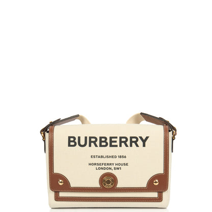Burberry Shoulder Bag Note Crossbody Bag in Brown, Canvas — Front View