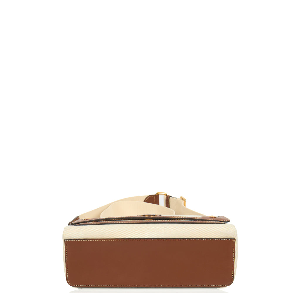 Burberry Shoulder Bag Note Crossbody Bag in Brown, Canvas — Detail View