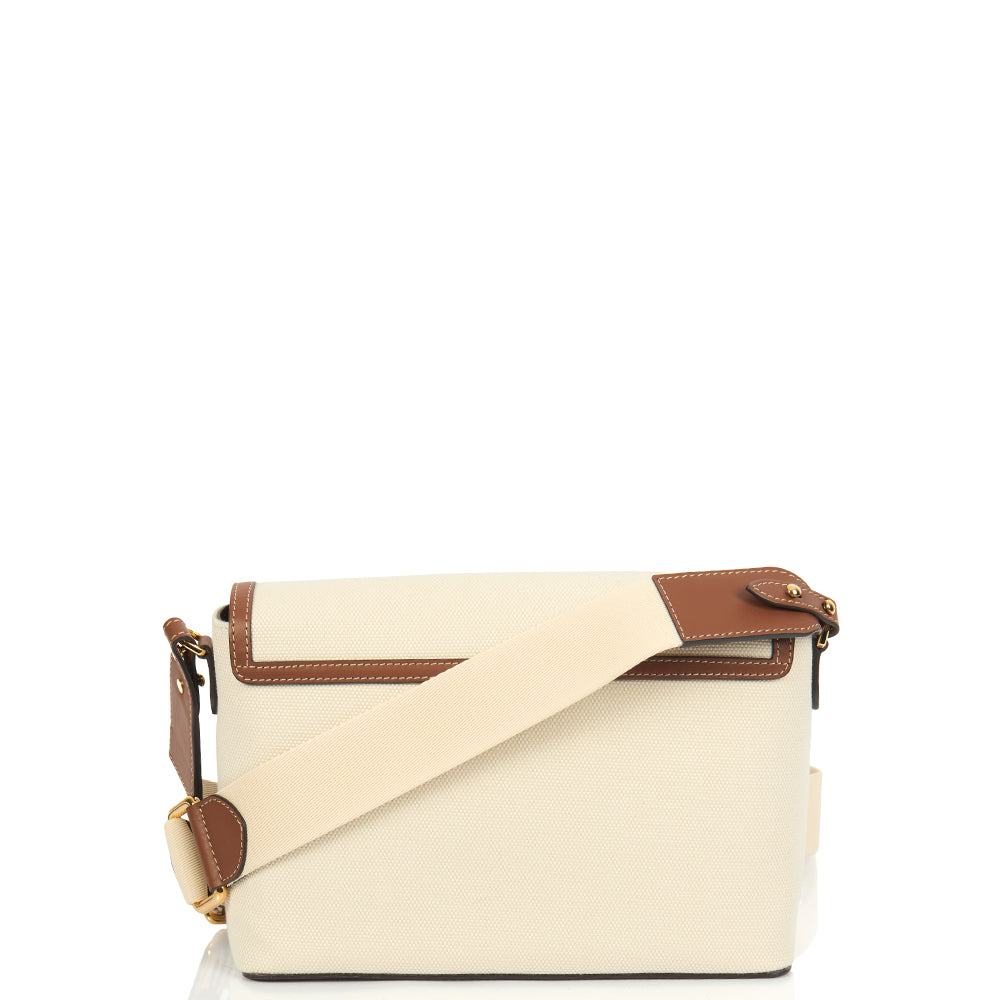 Burberry Shoulder Bag Note Crossbody Bag in Brown, Canvas — Top View