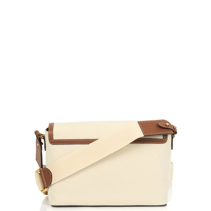 Burberry Shoulder Bag Note Crossbody Bag in Brown, Canvas — Top View