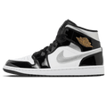 Air Jordan 1 Mid SE 'Black White Metallic Silver' — UK 3 | EU 35.5 | US 3.5 — Front View