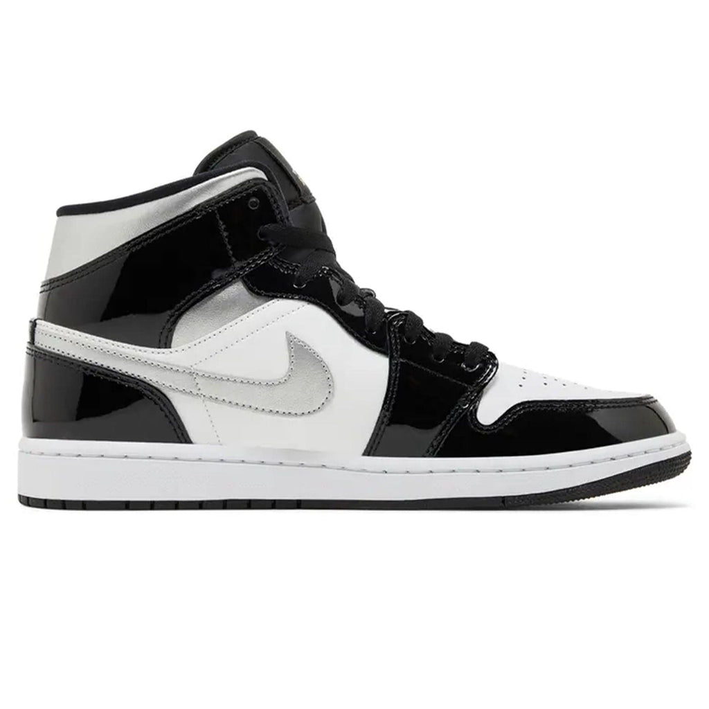 Air Jordan 1 Mid SE 'Black White Metallic Silver' — UK 3 | EU 35.5 | US 3.5 — Side View