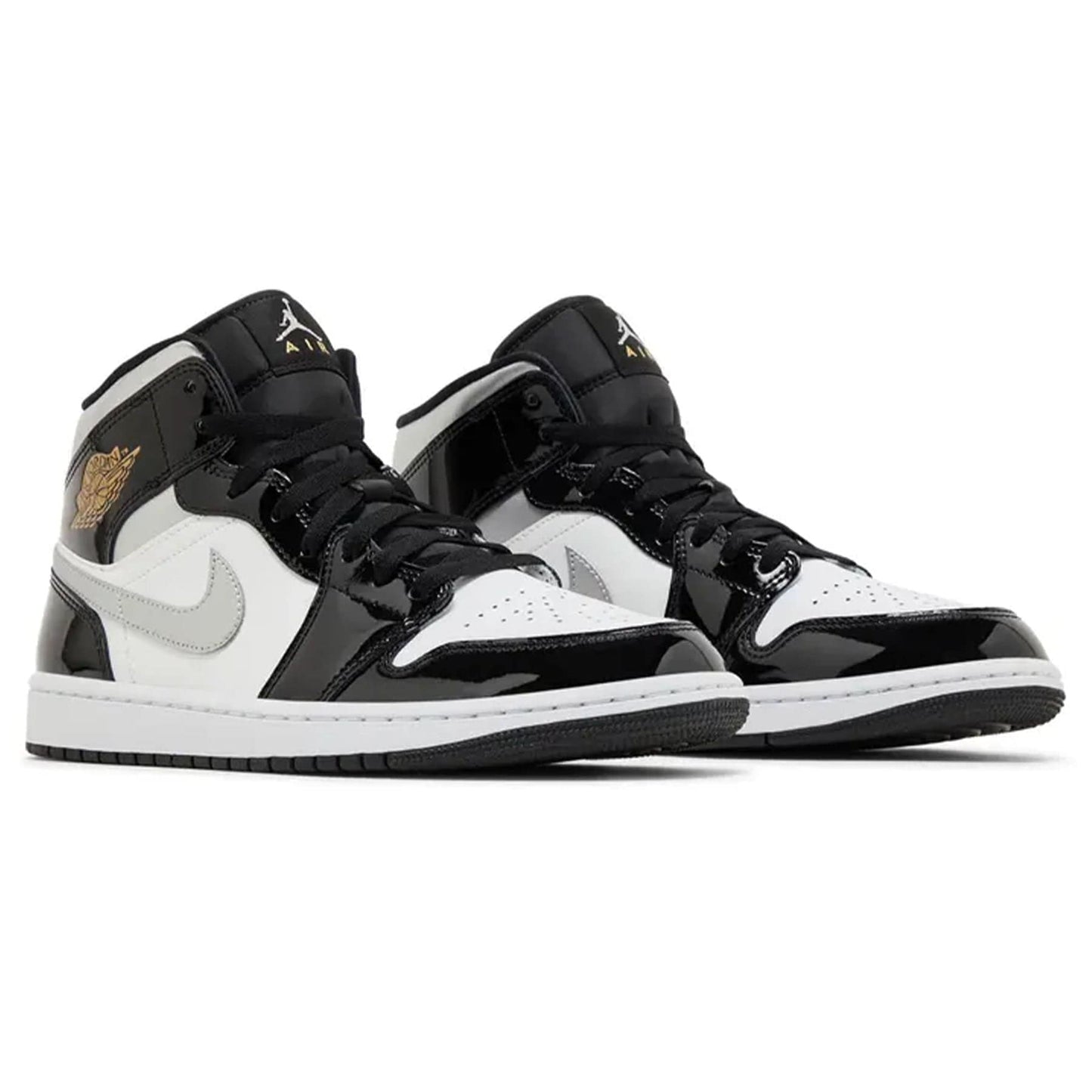 Air Jordan 1 Mid SE 'Black White Metallic Silver' — UK 3 | EU 35.5 | US 3.5 — Back View
