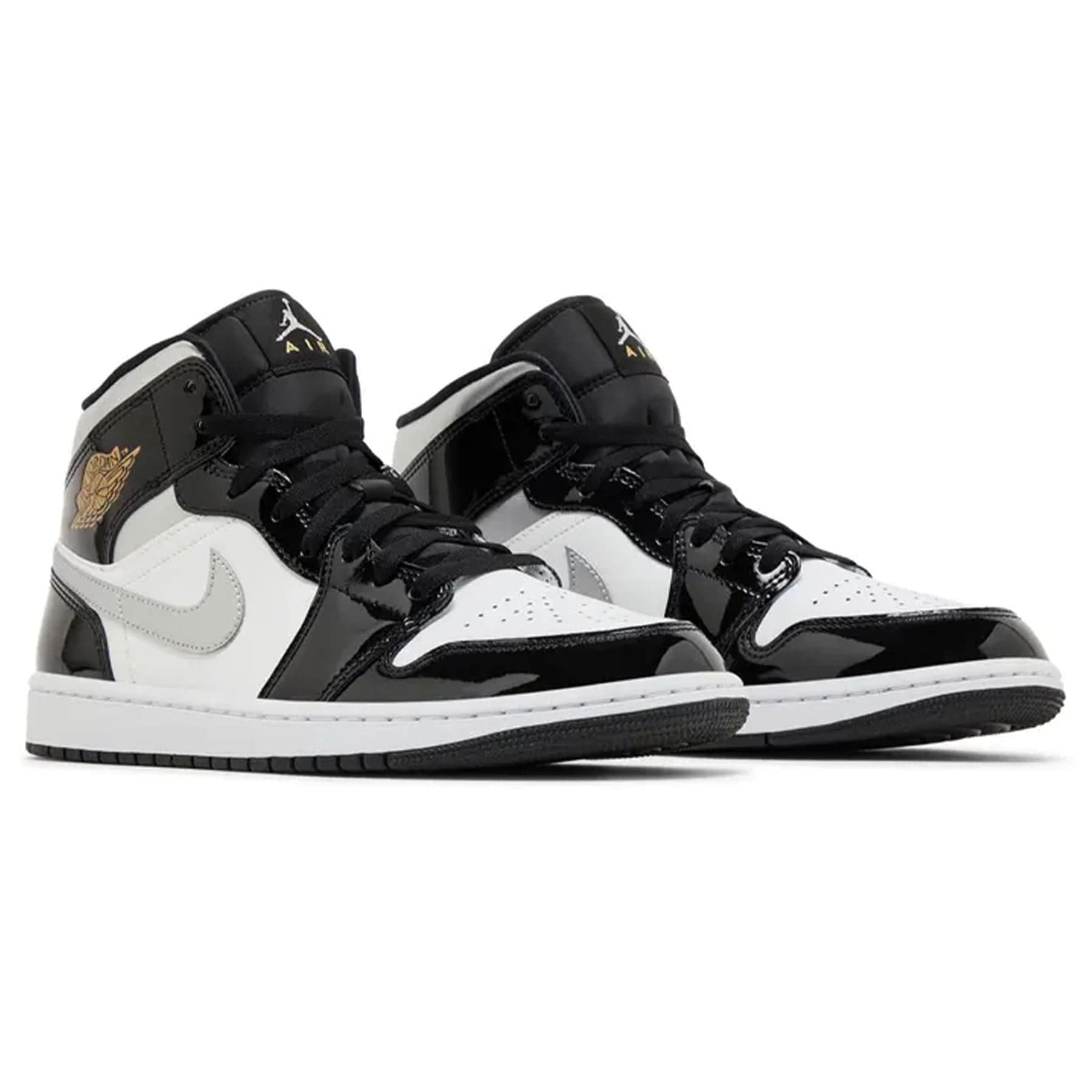 Air Jordan 1 Mid SE 'Black White Metallic Silver' — UK 3 | EU 35.5 | US 3.5 — Back View