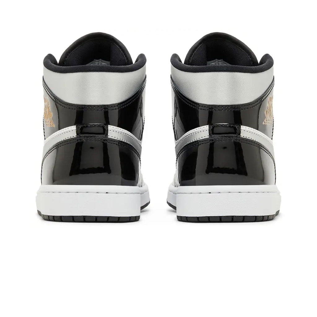 Air Jordan 1 Mid SE 'Black White Metallic Silver' — UK 3 | EU 35.5 | US 3.5 — Top View