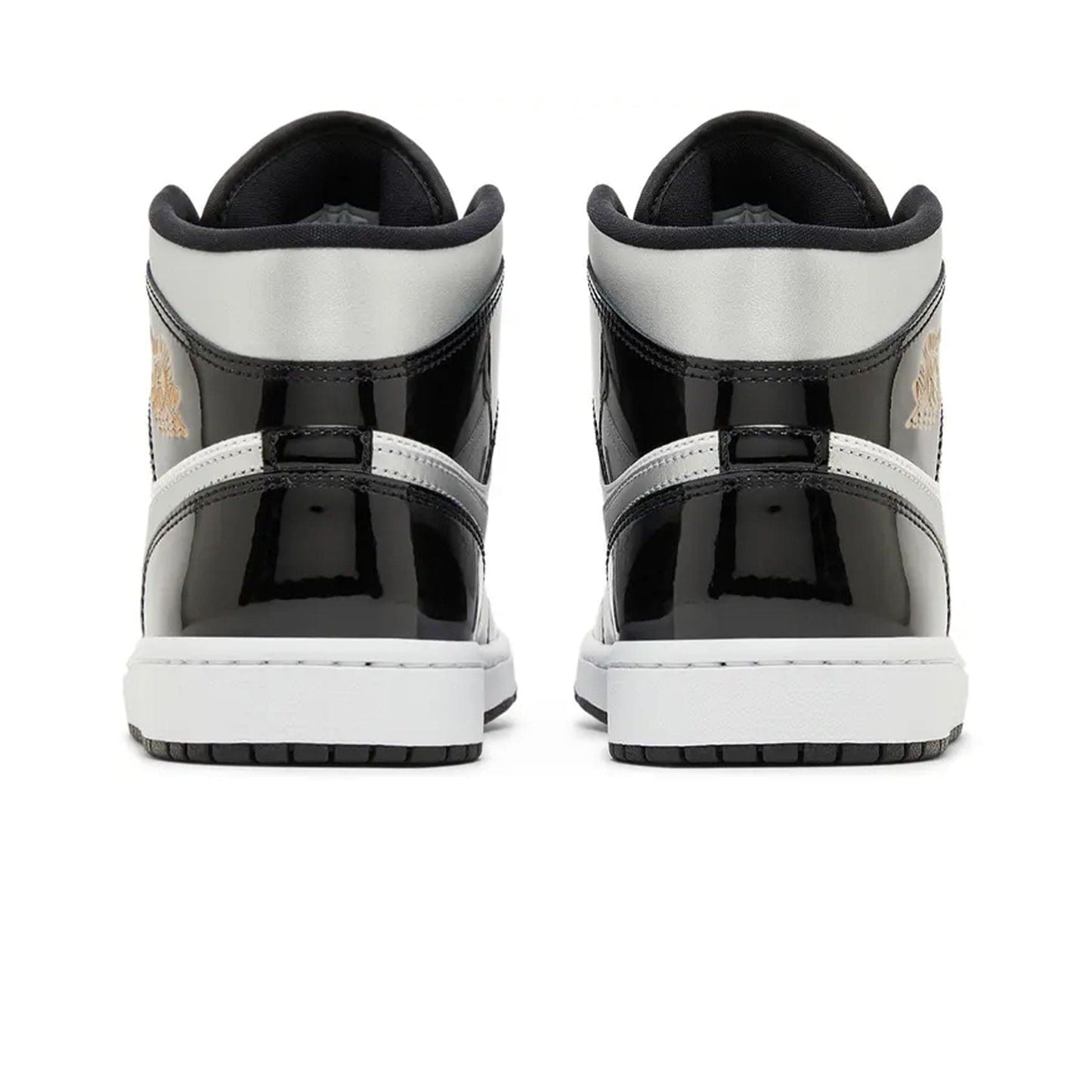 Air Jordan 1 Mid SE 'Black White Metallic Silver' — UK 3 | EU 35.5 | US 3.5 — Top View