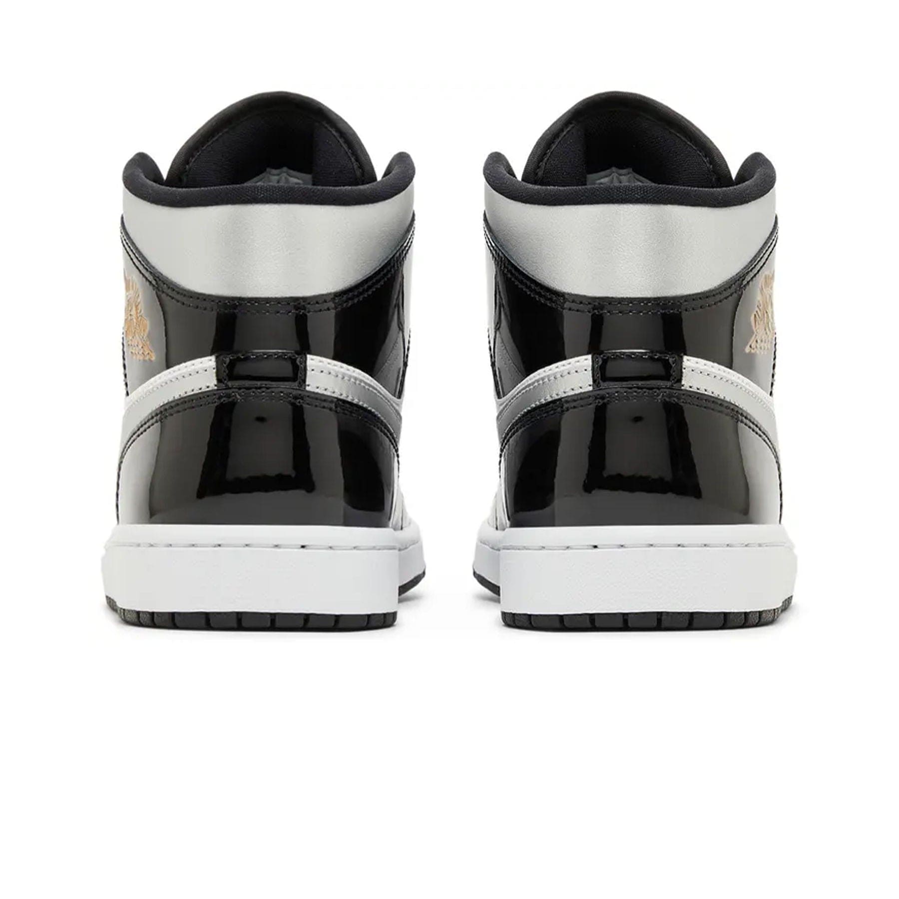 Air Jordan 1 Mid SE 'Black White Metallic Silver' — UK 3 | EU 35.5 | US 3.5 — Top View