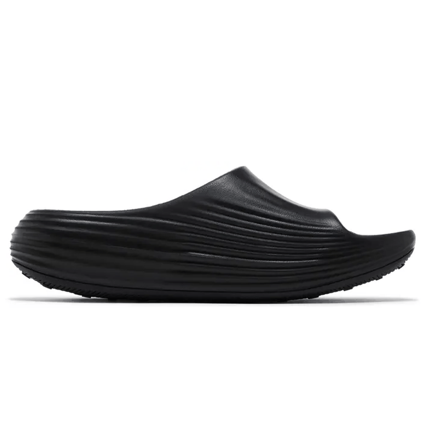 Nike ReactX Rejuven8 Slide 'Triple Black' — UK 3 | EU 35.5 | US 3.5 — Side View