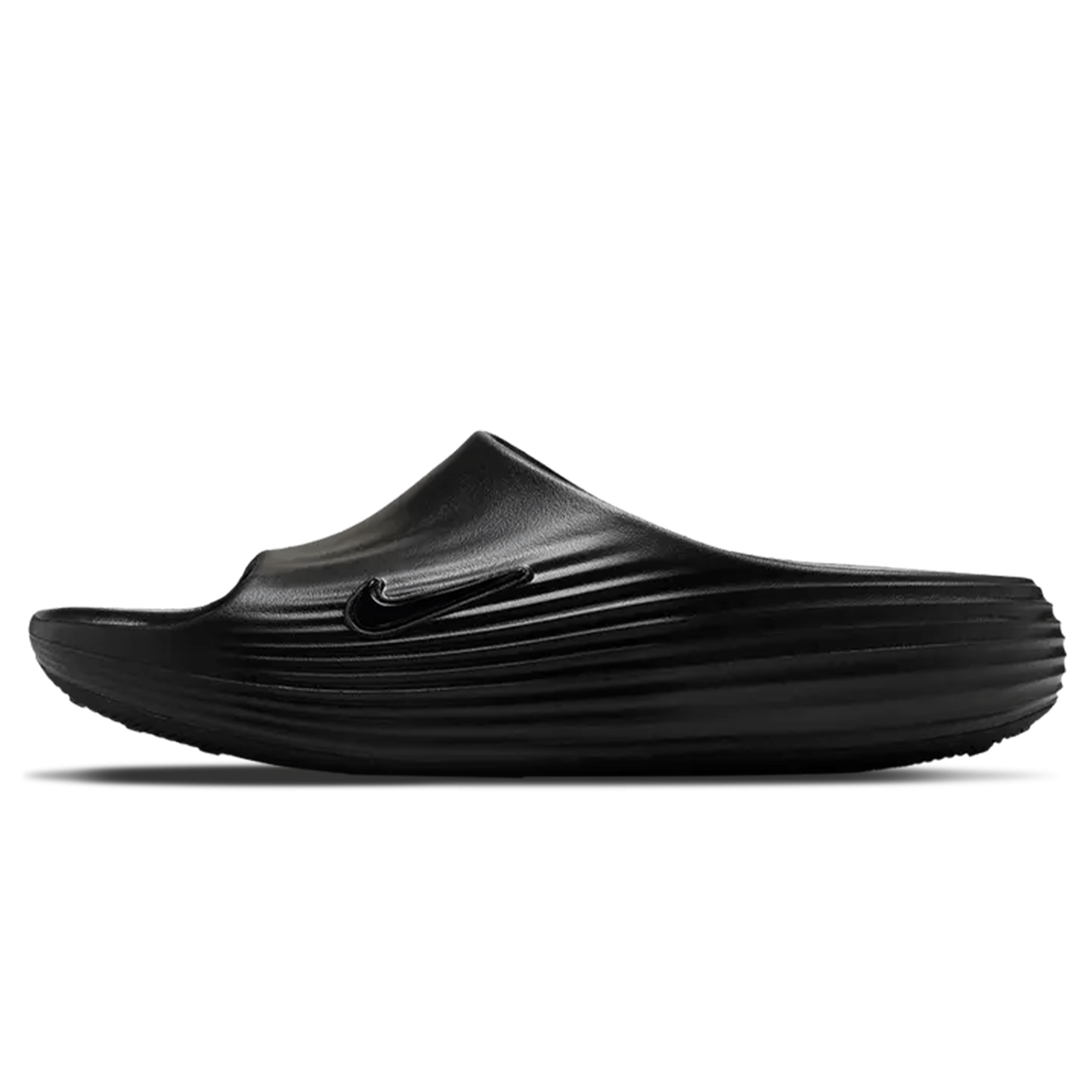 Nike ReactX Rejuven8 Slide Wmns 'Triple Black' — UK 2.5 | EU 35.5 | US 5 — Front View